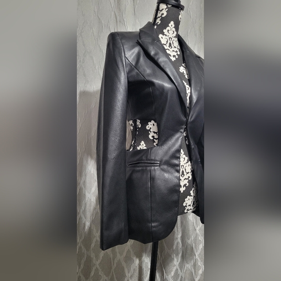 LUXE TO KILL - Faux Leather Cutout Back Black Jacket – Edgy & Stylish - Picture 9 of 12